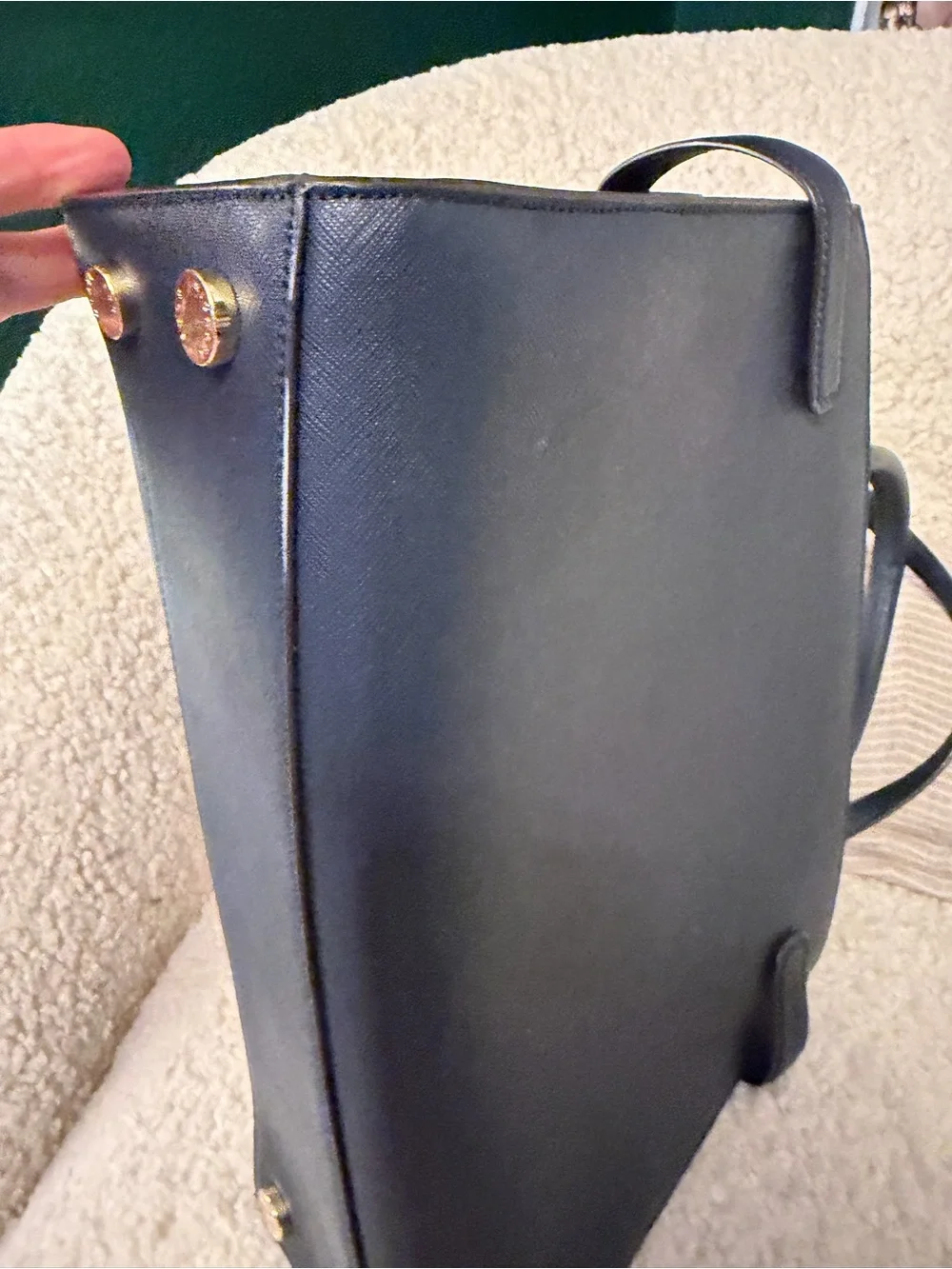 Michael Kors Navy Saffiano Leather Karla Satchel & Jet Set Travel Wallet Set ✨